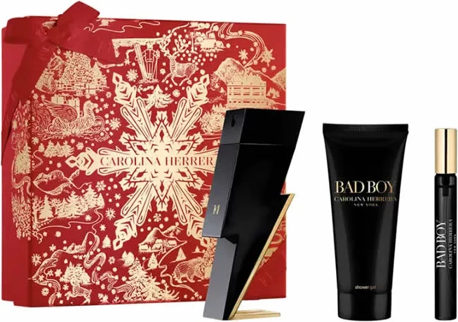 Set toaletne vode za moške Bad Boy, Carolina Herrera, 100 ml, 3 kosa