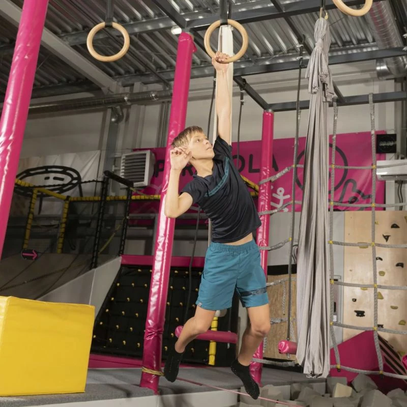 3/4 športne hlače za fante, IQ, modro-turkizne