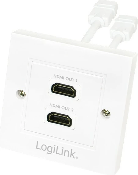 Vtičnica HDMI, 2x HDMI Type A, bela — LogiLink AH0015