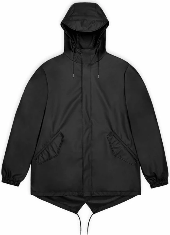 Dežni plašč Fishtail Rains, črn