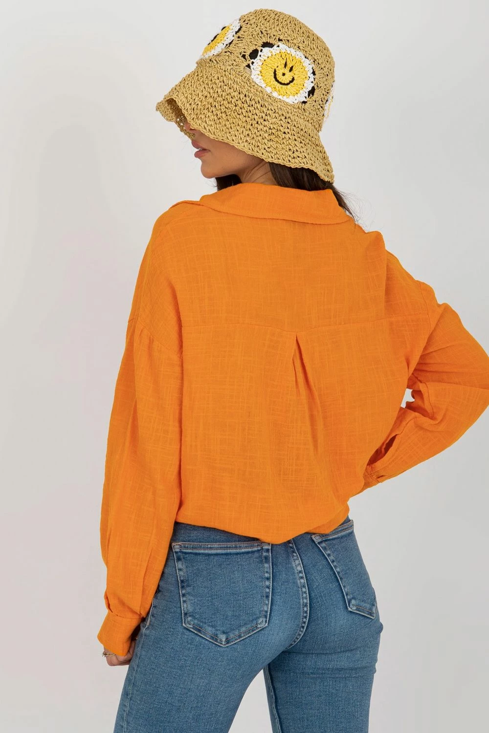 Majica z dolgimi rokavi Och Bella model 179981, oranžna