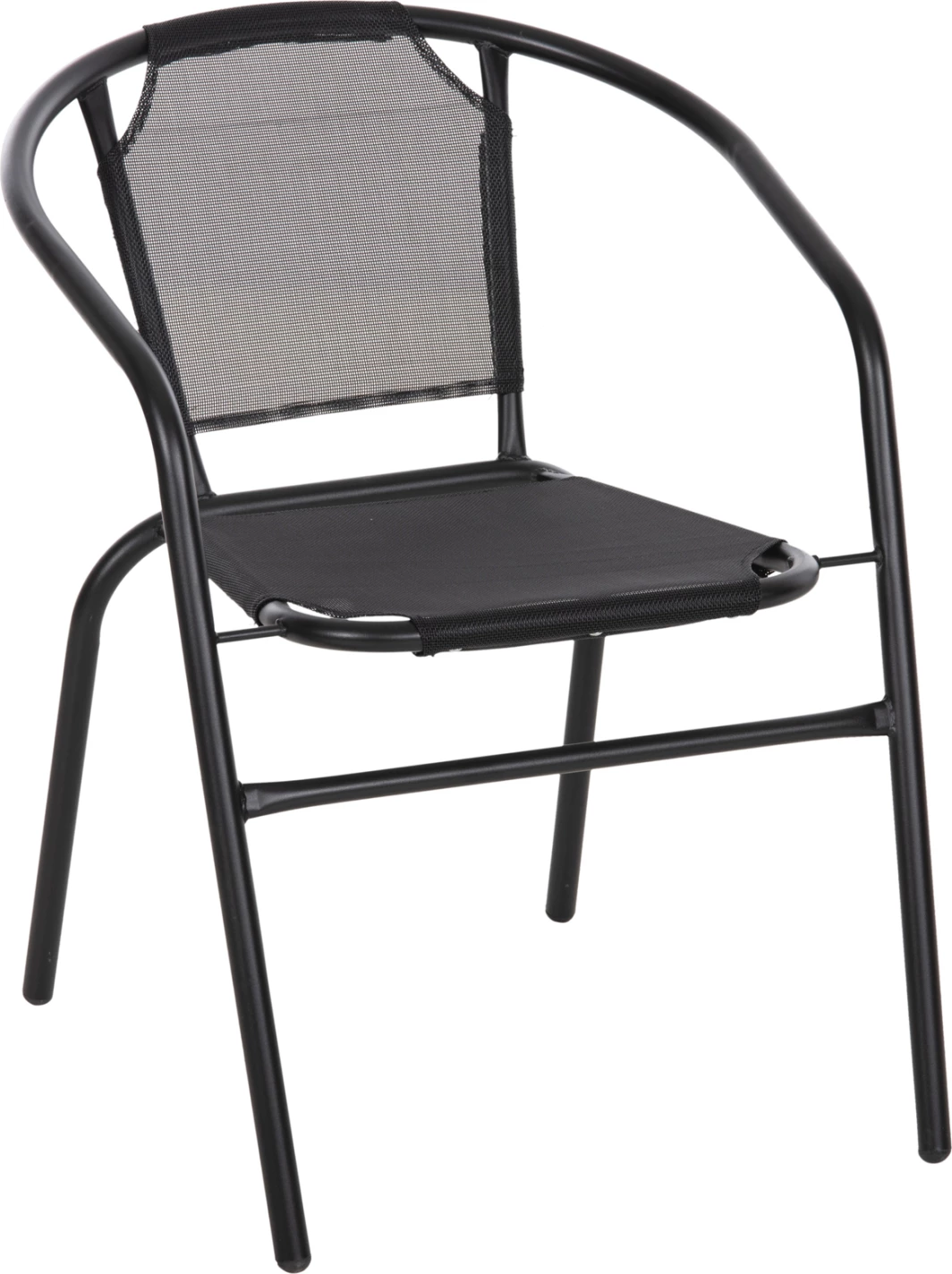 Vrtni naslanjač LEDAN FH5977.03 kovina in tekstilen v črni barvi 55x58x72H cm