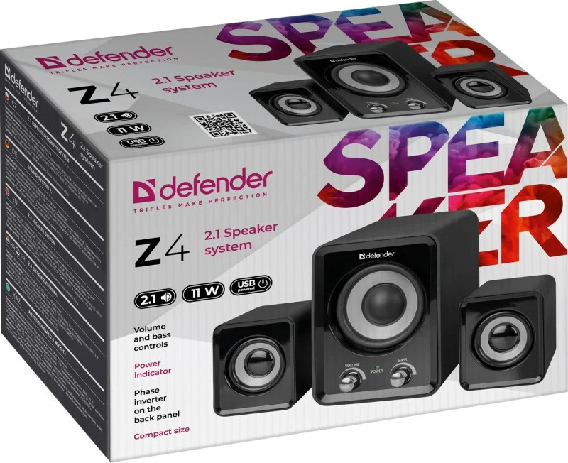 Zvočniki 2.1 DEFENDER Z4 11W USB, črni