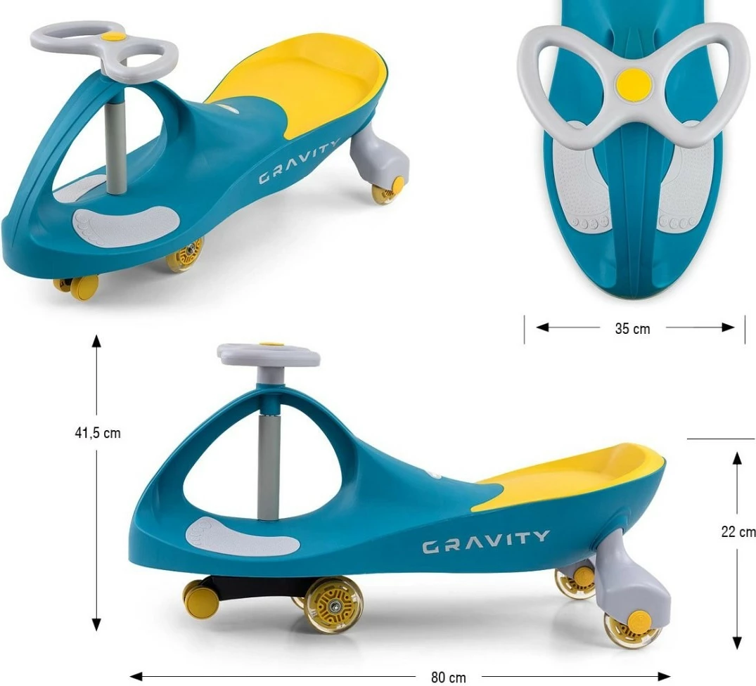 Igrača ride-on Milly Mally Gravity Gaiter, 4 kolesa, zelena/rumena