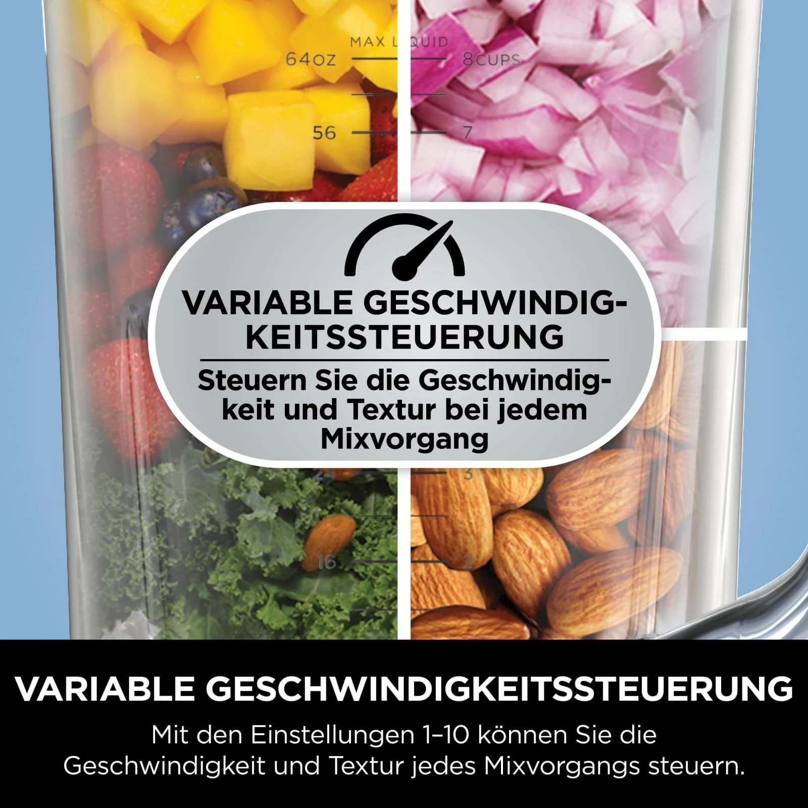 Blender za mizo Detect Power Mixer Pro, 2,1 L, 1200 W, črn/šiljast