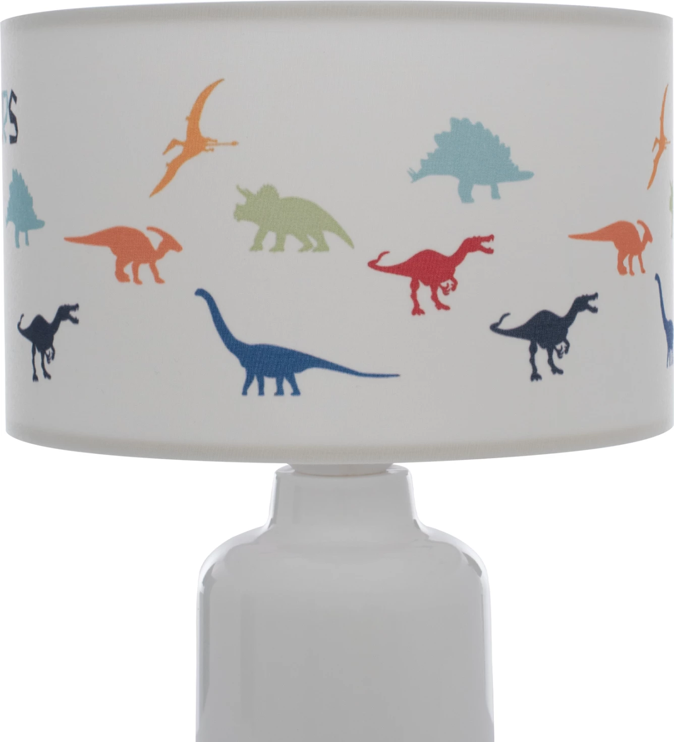 Otroška namizna svetilka iz blaga s figurami dinozavrov na pokrovu Φ24x32Hcm.FH7577.05
