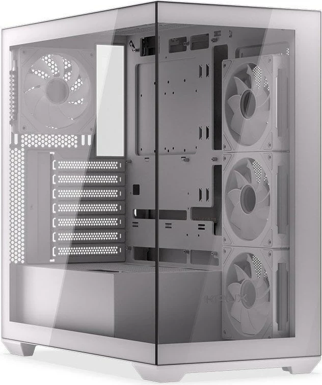 Moderna računalniška ohišje KRUX EXO KRXD009, kaljeno steklo, belo