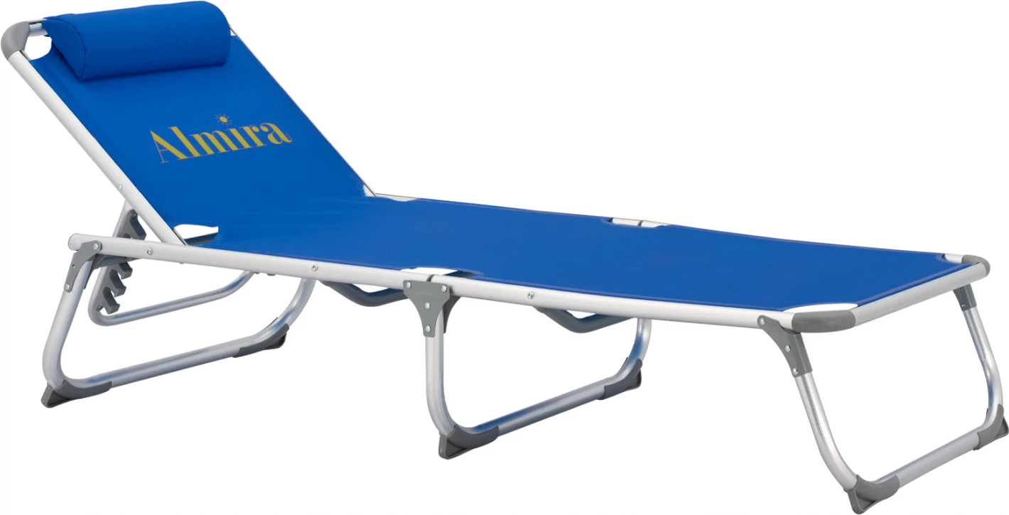 Ležalnik za plažo FH5054.01 težki tip modri aluminij 188x58x28-80 cm