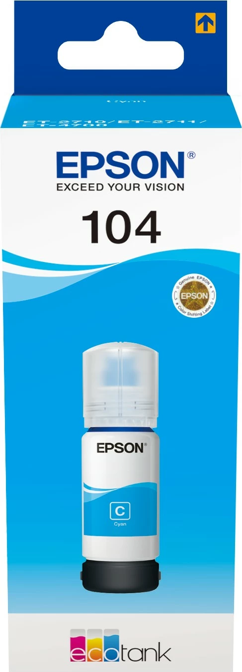 Cijan šifra za Epson 104 EcoTank, originalna, 65 ml