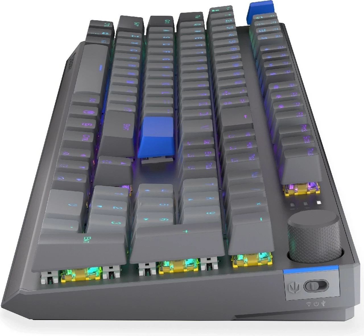 Mehanska brezžična tipkovnica, RGB, polna velikost (104 tipke), hot-swap, siva Endorfy Thock V2
