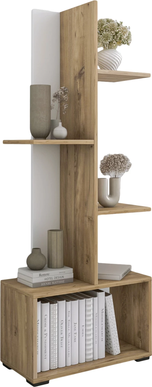 Knjižna polica TRIVIO FH18195.03 melamin v beli-atlantis zeleni 50x25x127H cm