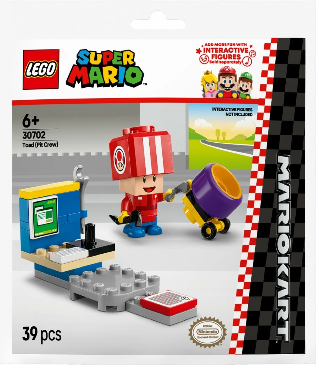 Komplet za sestavljanje LEGO Super Mario 30702 Toad (Pit Crew), 39 kosov