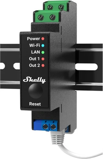 Relé solid Shelly Pro 2PM, 2 kanala, Wi‑Fi, črn