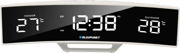 Budilka z radijem Blaupunkt CR12WH, FM, temperaturni senzor, črno/bele