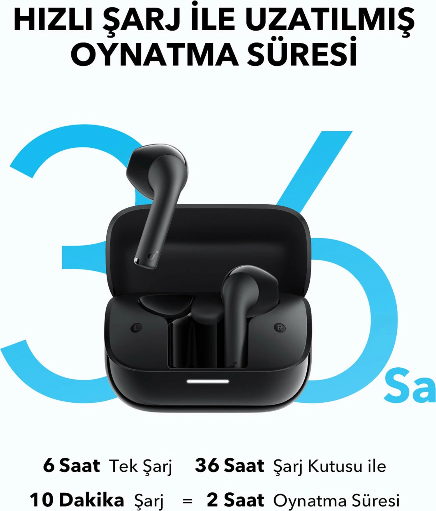 Brezžične TWS slušalke Soundcore K20i, USB Type-C, črne