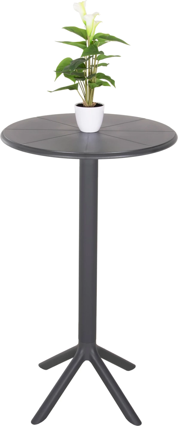 Okrogla barska miza TERRIN FH6126.20 iz polipropilena siva Φ60x106Hcm