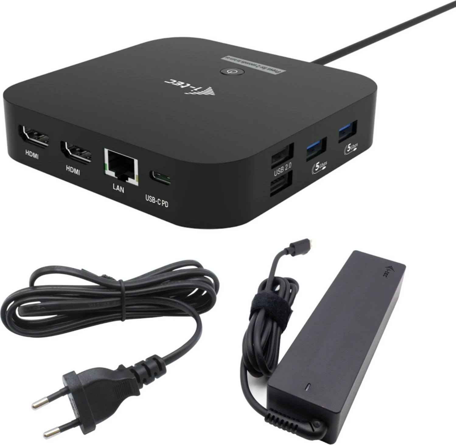 Doking stacija i-tec USB-C Dual HDMI, 4K 60Hz, 2x USB-C, 4x USB-A, Power Delivery 100W, LAN, Audio, črna