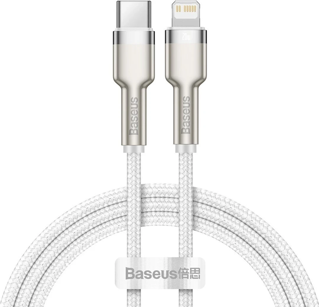 Kabel USB-C na Lightning, Baseus Cafule, bel, 20W, 1 m
