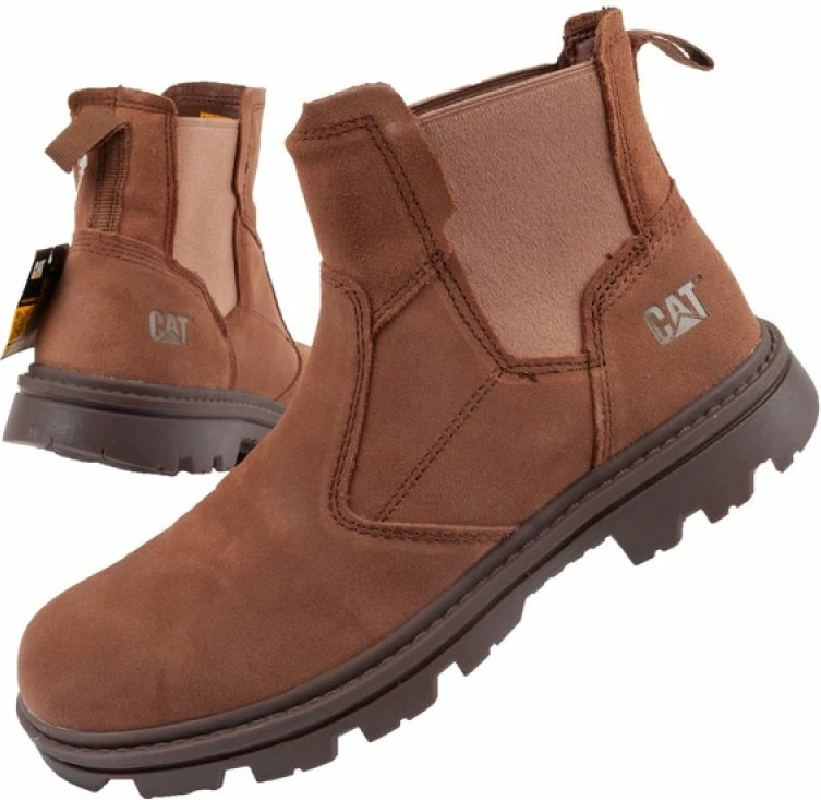 Vrhunske usnjene škornje Caterpillar Practitioner, rjave, moški