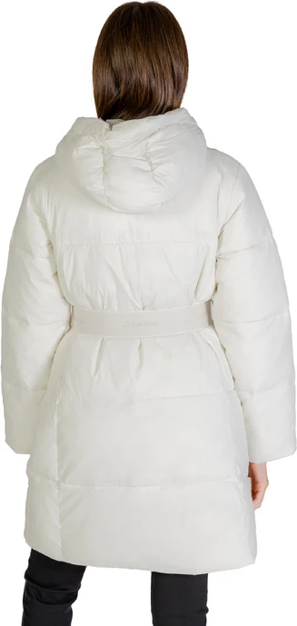 Jakna s kapuco in visokim ovratnikom Calvin Klein Jeans, bela