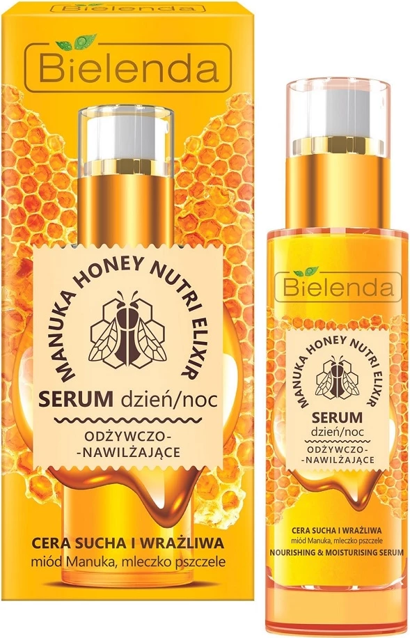 Hranilen in vlažilni serum za obraz Bielenda Manuka Honey Nutri Elixir, za ženske, 30 ml
