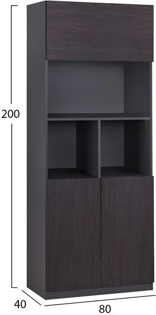 Profesionalna pisarniška knjižnica Rosewood FH2089 80x40x200cm