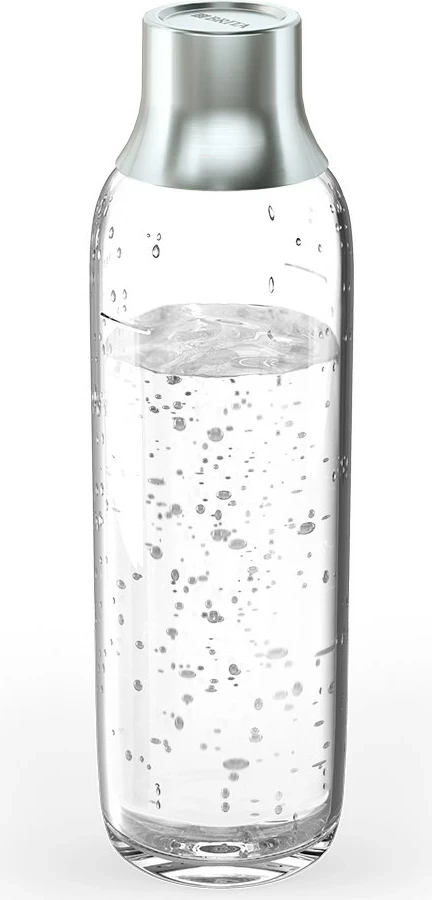 Karbonizacijska steklenica BRITA sodaTRIO, 1 L, steklo, 2 kosa, srebrna