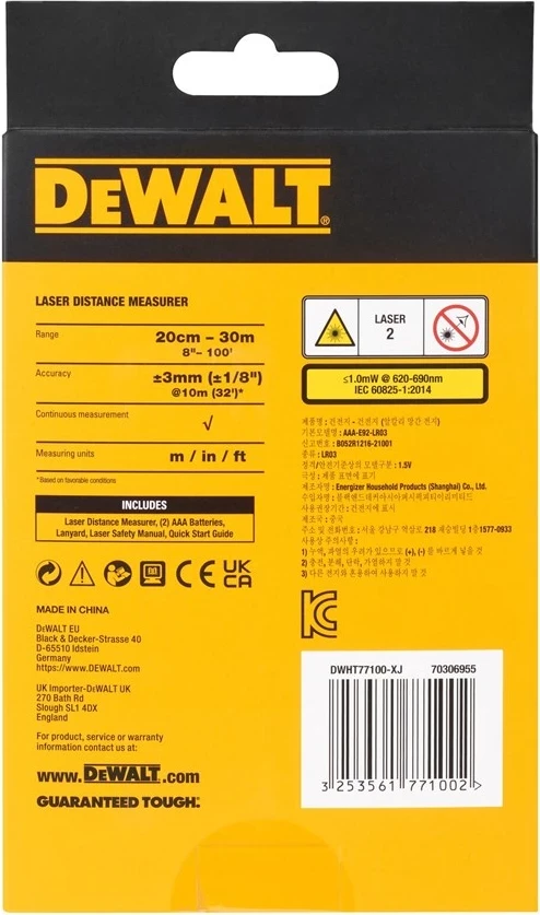 Merilec razdalje DeWALT DWHT77100-XJ