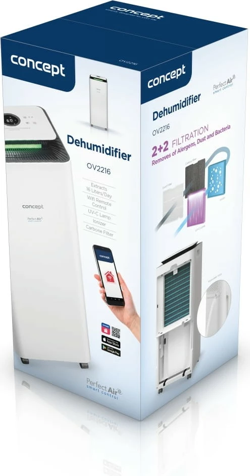 Dehumidifikator in čistilec zraka Concept Perfect Air Smart OV2216, bel