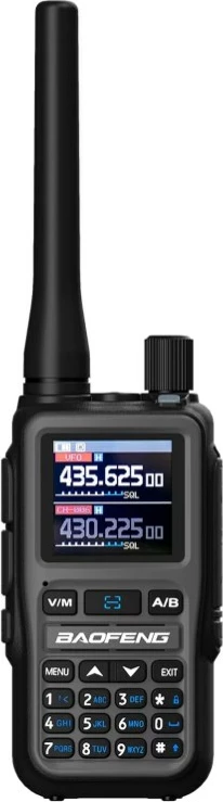 Kompakten walkie-talkie Baofeng UV-5R EU MINI, Bluetooth, USB-C, letalski pas, črn