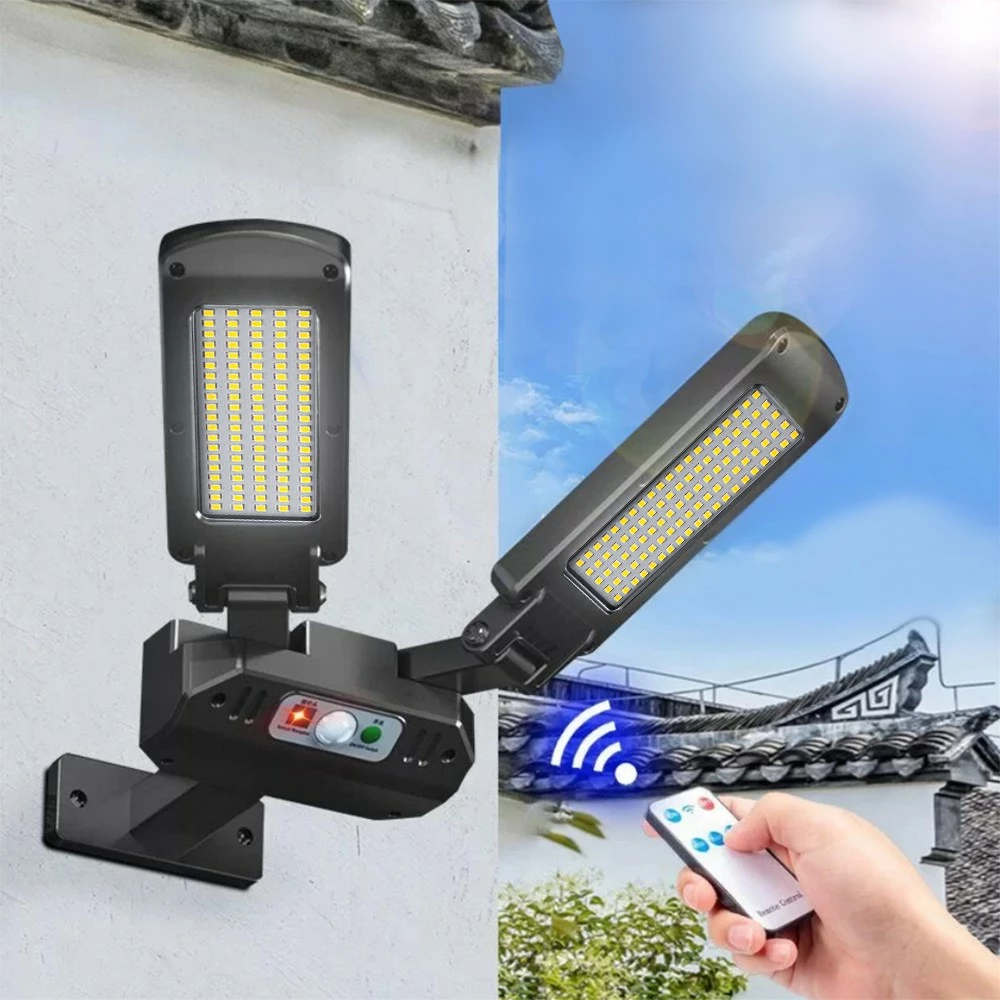 Solarnapoljska LED svetilka z gibanjem in daljincem Maclean MCE447, IP54, 2x450 lm, 6500K