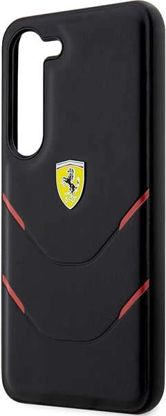 Zaščitni ovitek z vročim žigosanjem Ferrari Hot Stamp Lines za Samsung Galaxy S23+, črn