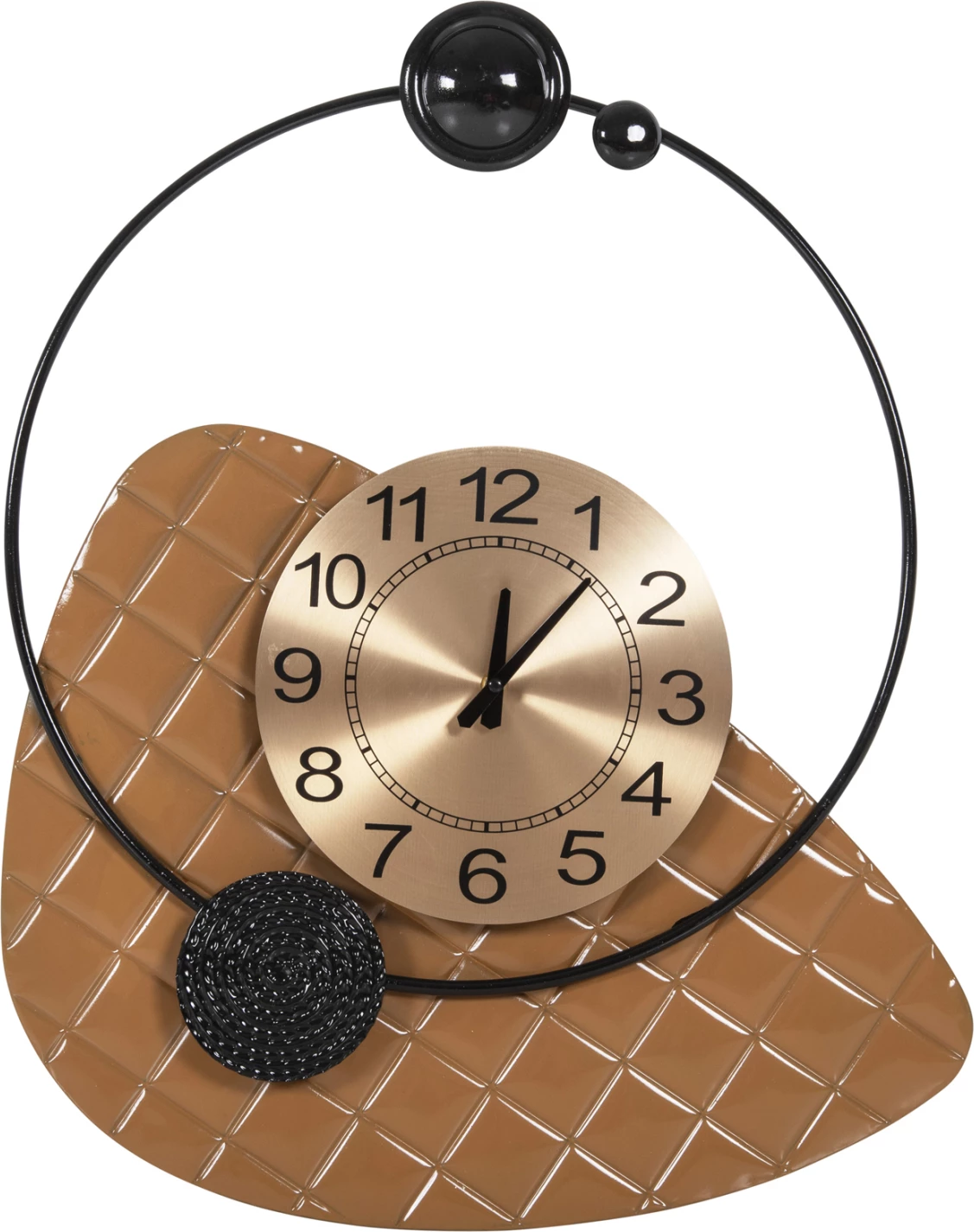 Stenska ura FH4204 kovinska v zlati barvi s črnimi kazalci 50x63 cm