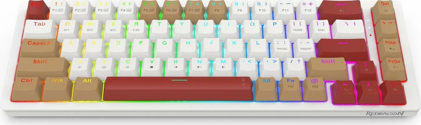 Mekančna tipkovnica z RGB, Redragon K677WLR-RGB-PRO Rammus, rjava