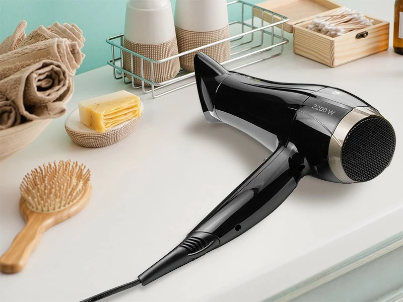 Sušilnik za lase Lafe SWJ-002, 2200 W, črn, z koncentratorjem in difuzorjem