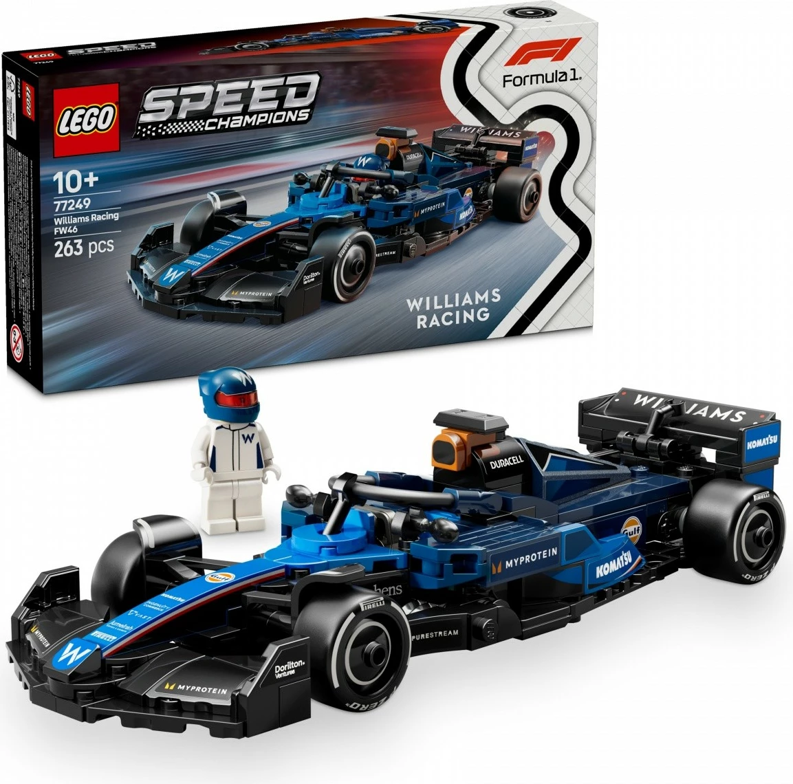 Model dirkalnega avtomobila Williams Racing FW46, Set LEGO Speed Champions, 263 delov, za otroke 10+, plastika