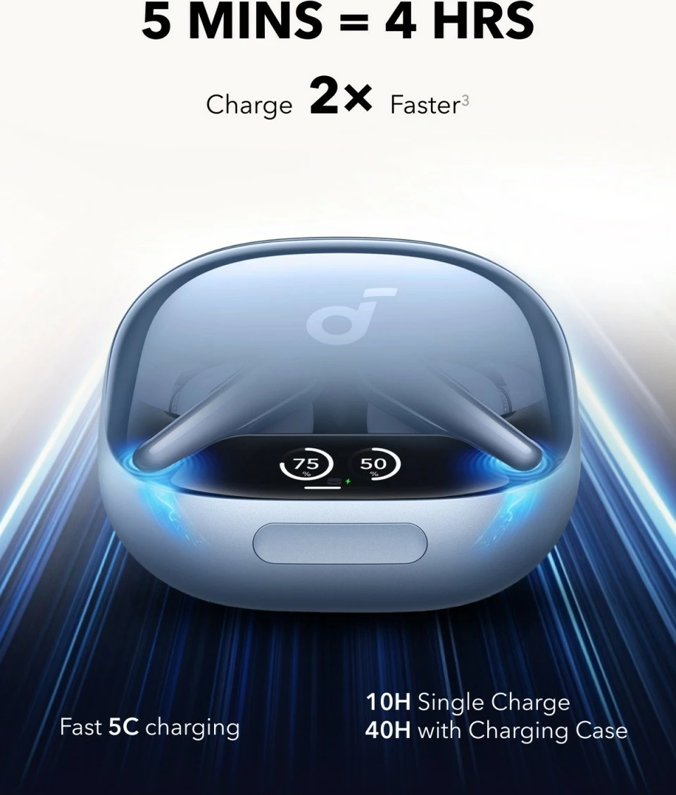 Brezžične slušalke Soundcore Liberty 4 PRO, Bluetooth, sijajno modra