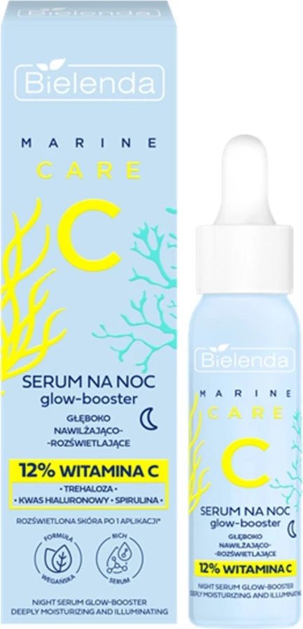 Nočni serum za globinsko hidracijo in posvetlitev Bielenda C Marine Care Glow-Booster, 30 ml