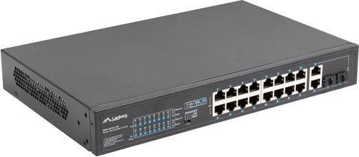PoE+ stikalo Lanberg 19" 16x 100Mb/2x Combo Gigabit Ethernet 250W