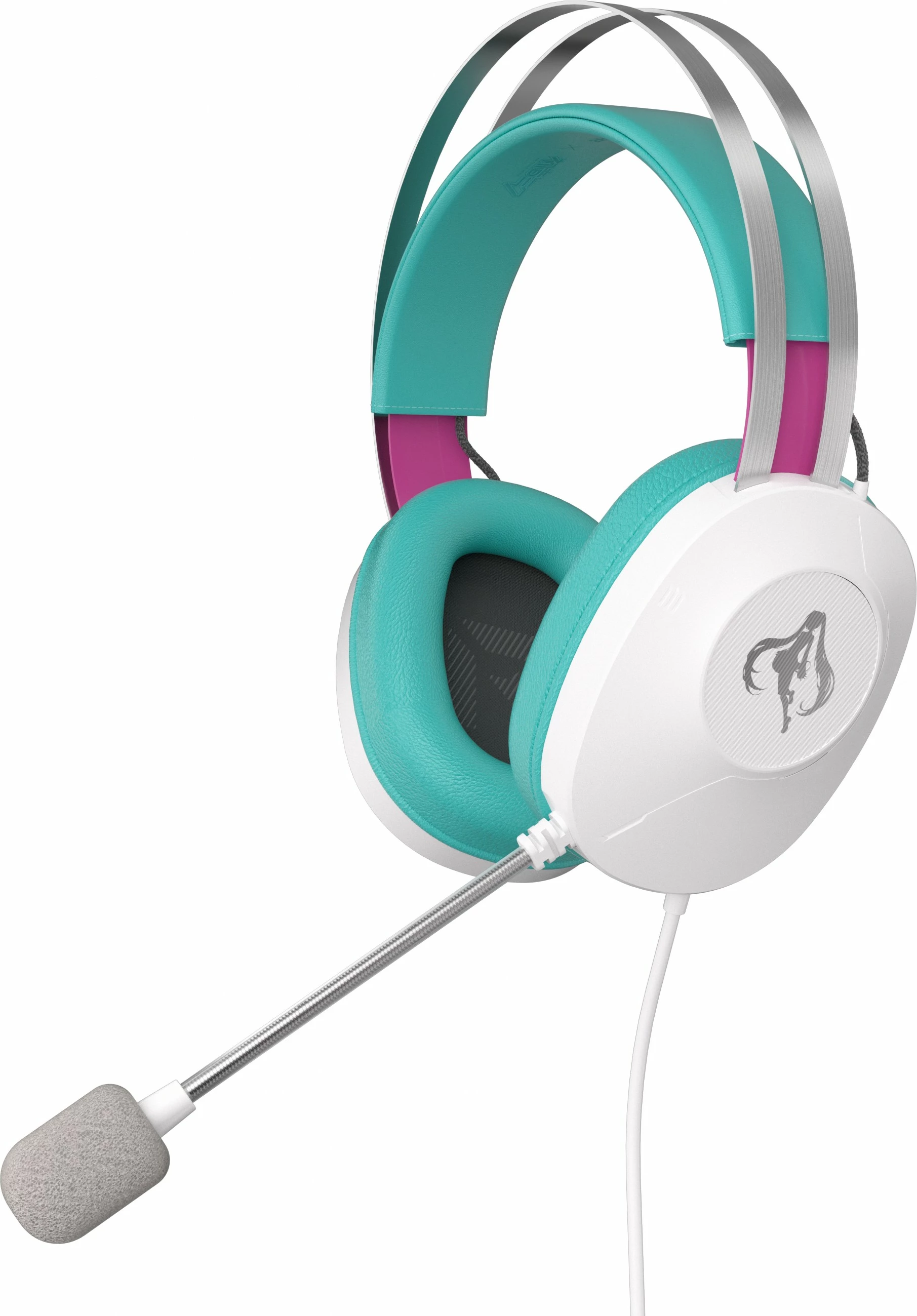 Gaming slušalke TUF Gaming H1 Gen II Hatsune Miku Edition ASUS, z mikrofonom, za PS5, bele/modre