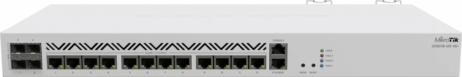 Stikalo MikroTik CCR2116-12G-4S+, 16 jeder, 16 GB RAM, 4x SFP+ 10G, črno Stikalo MikroTik CCR2116-12G-4S+, 16 jeder, 16 GB RAM, 4x SFP+ 10G, črno