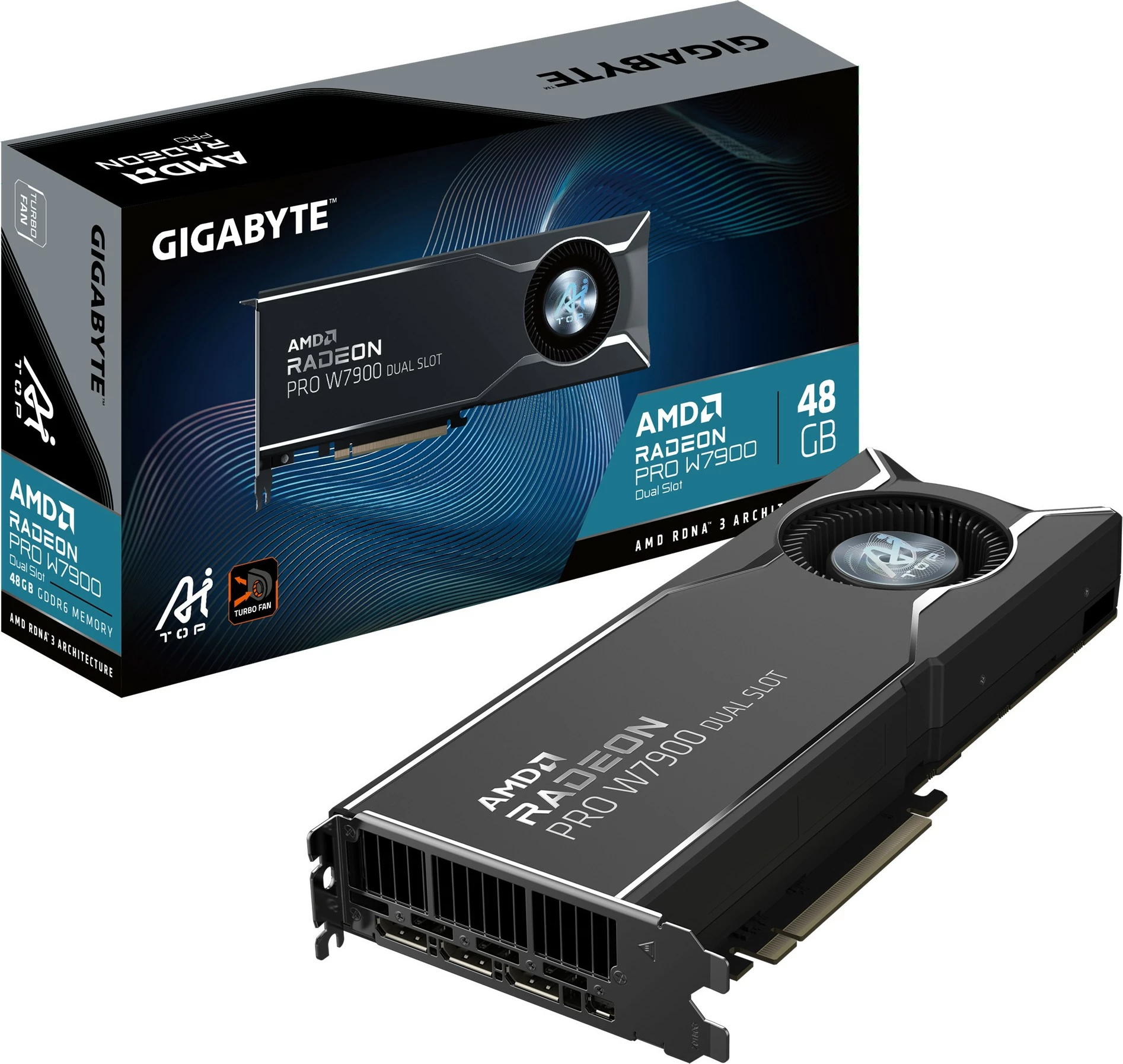 Grafična kartica Gigabyte Radeon PRO W7900, 48GB GDDR6, PCI-E 4.0, siva
