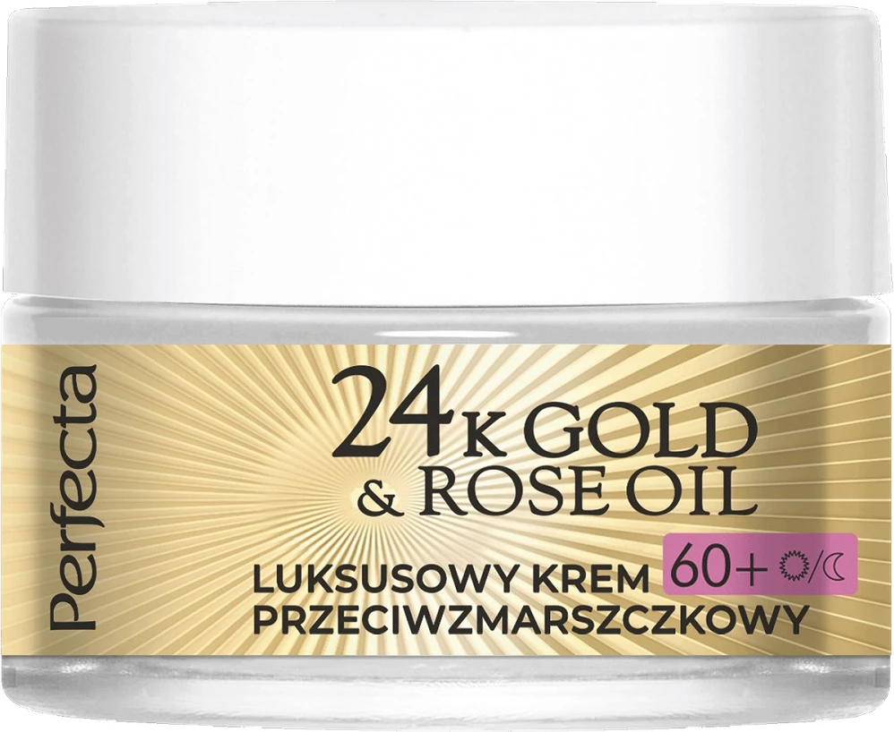 Krema proti gubam za ženske Perfecta 24K Gold & Rose Oil Luxury, 50 ml