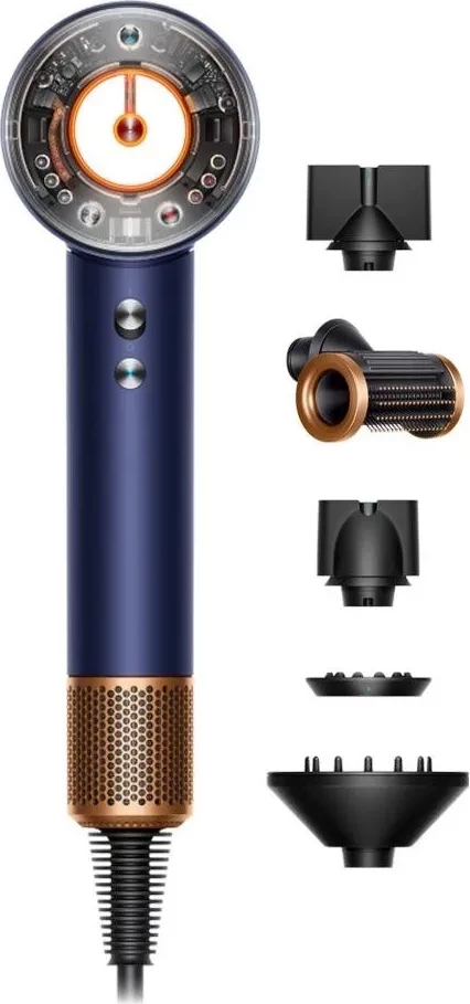 Sušilec za lase Dyson Supersonic Nural Straight+Wavy, 1600 W, prusko modra/medena