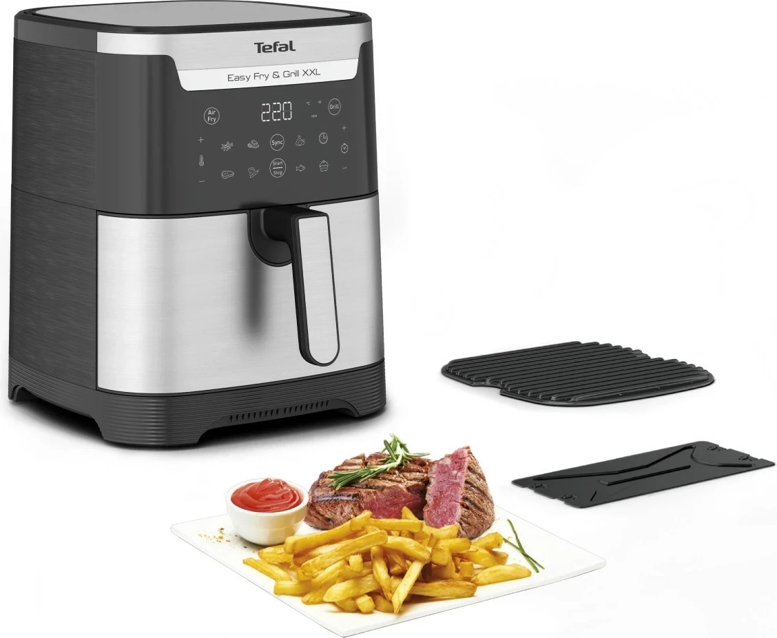 Friteza in žar Easy Fry & Grill XXL, Tefal, 6,5 L, 1830 W, črno-srebrna
