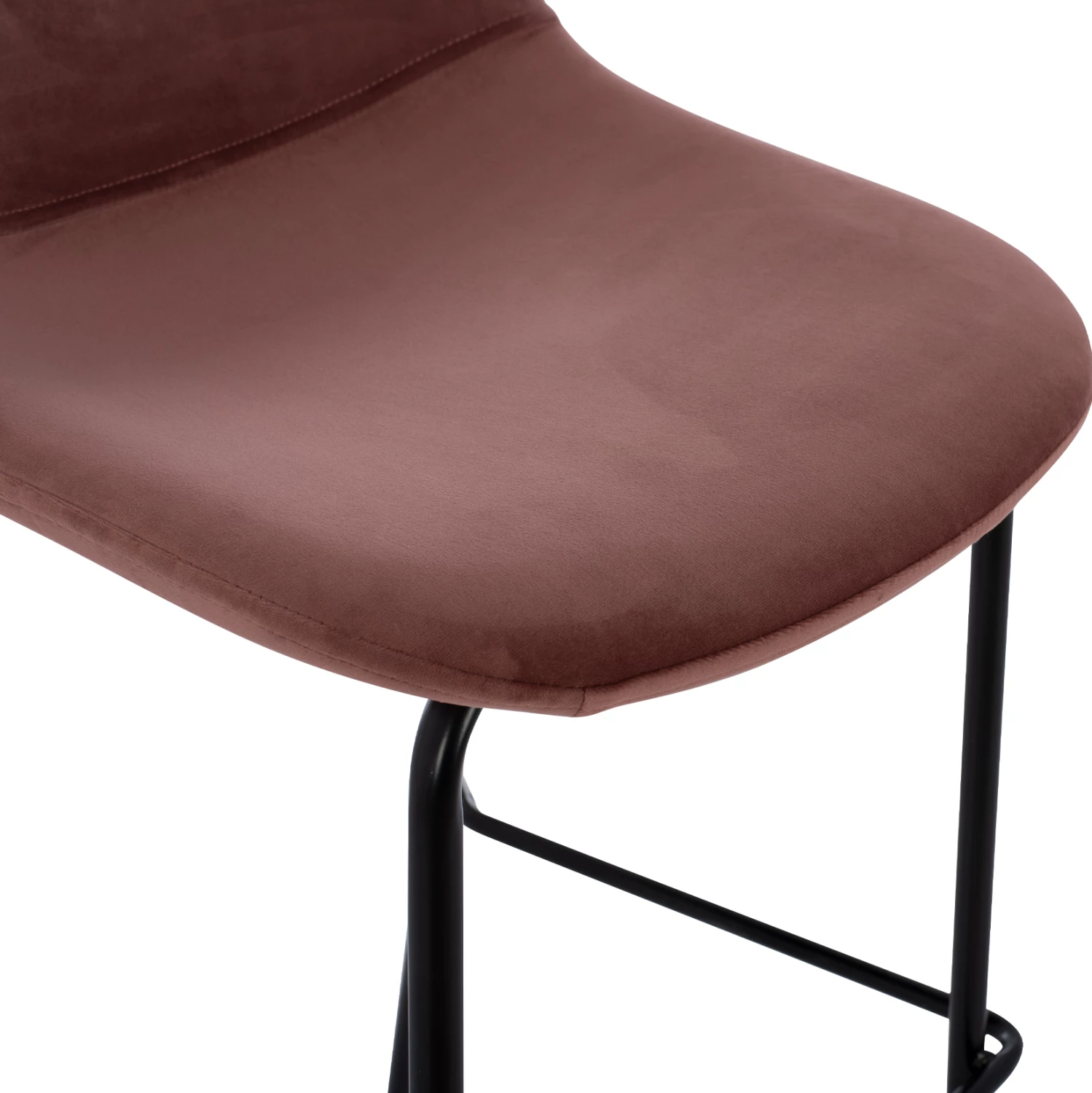 VINCENT stol iz žameta v prašno roza barvi in kovinskem okvirju FH8579.12 56,5Χ47Χ106 cm, set 4 kosov