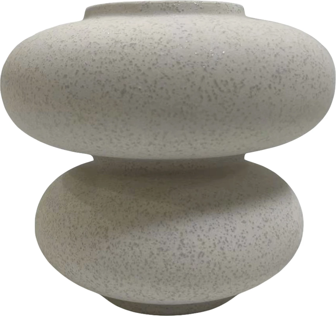 Keramična namizna dekoracija ROOK FH4629.01 v barvi off-white s kristalizacijo Φ18x17Hcm