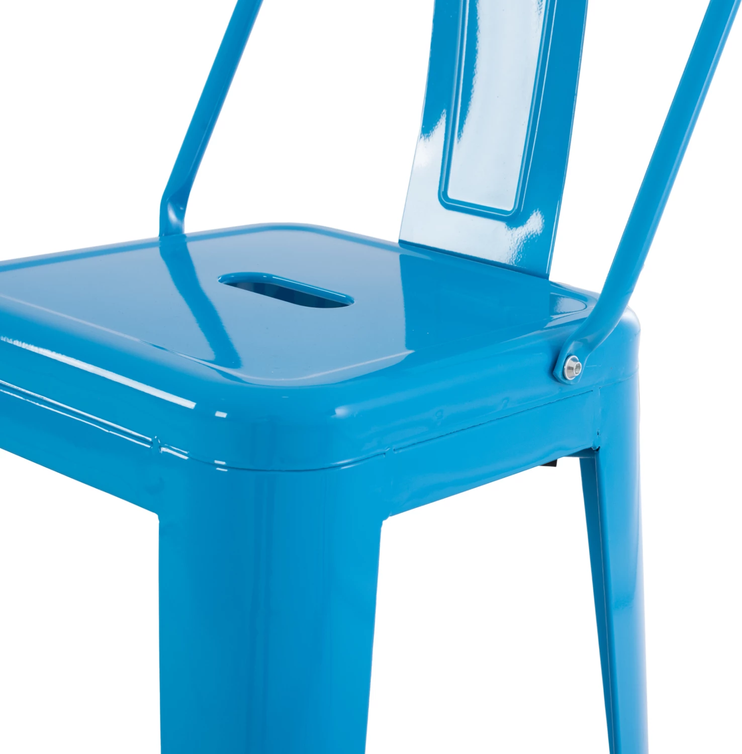 Kovinski barski stol Melita z naslonom v modri barvi FH8643.08 43x43x100 cm