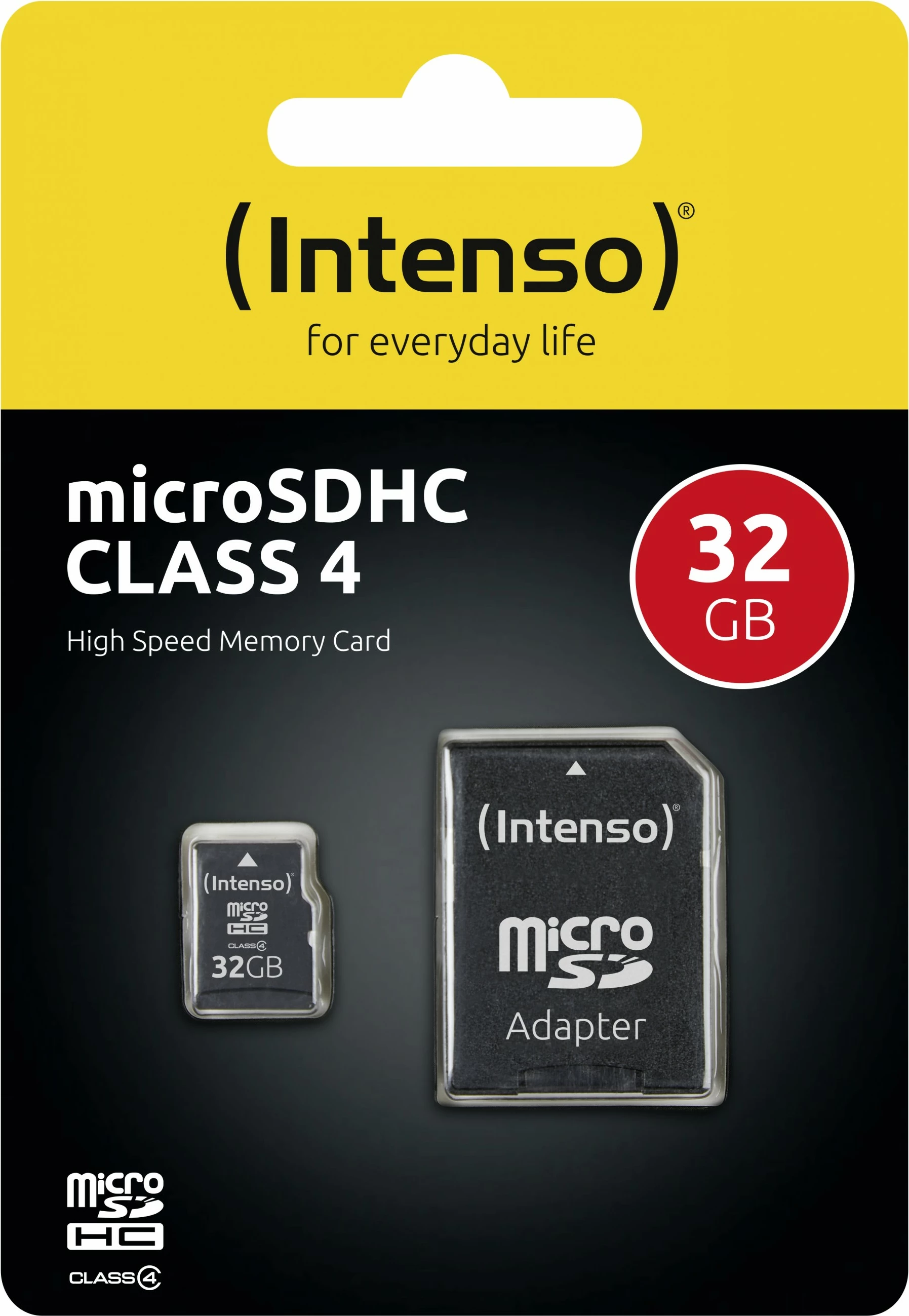 MicroSDHC kartica 32 GB Class 4 z SD adapterjem, črna — Intenso MicroSDHC kartica 32 GB Class 4 z SD adapterjem, črna — Intenso