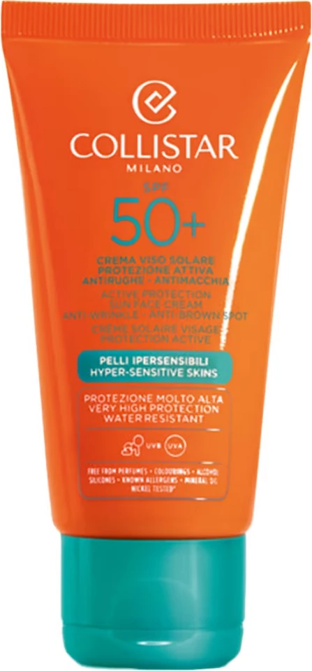 Krema za zaščito pred soncem za obraz Collistar Active Protection SPF50+, 50 ml